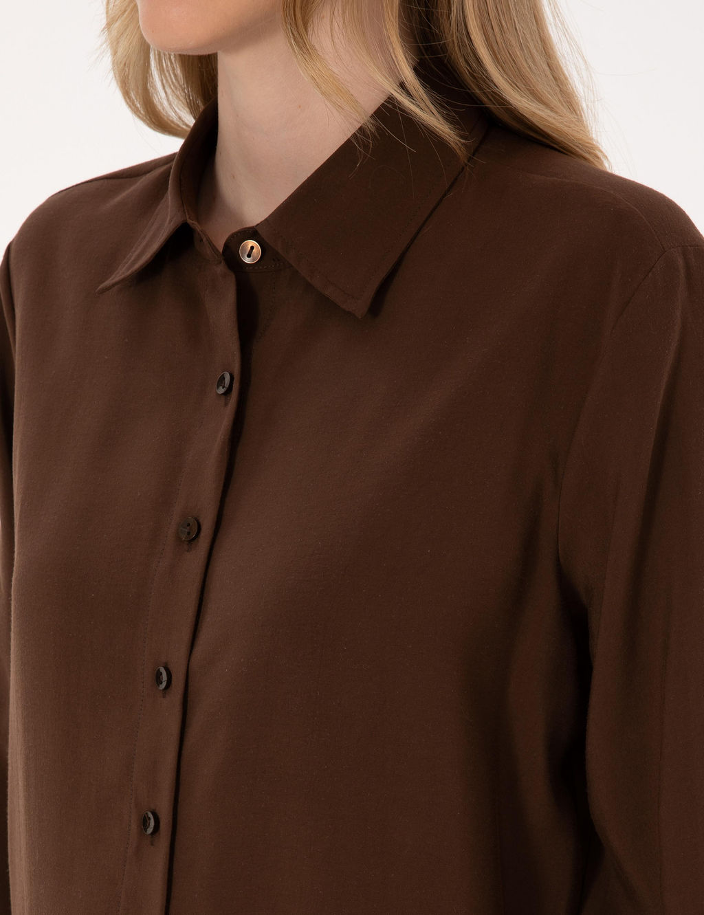 Koyu Kahverengi Comfort Fit Uzun Kollu G_mlek - Pierre cardin фото 7