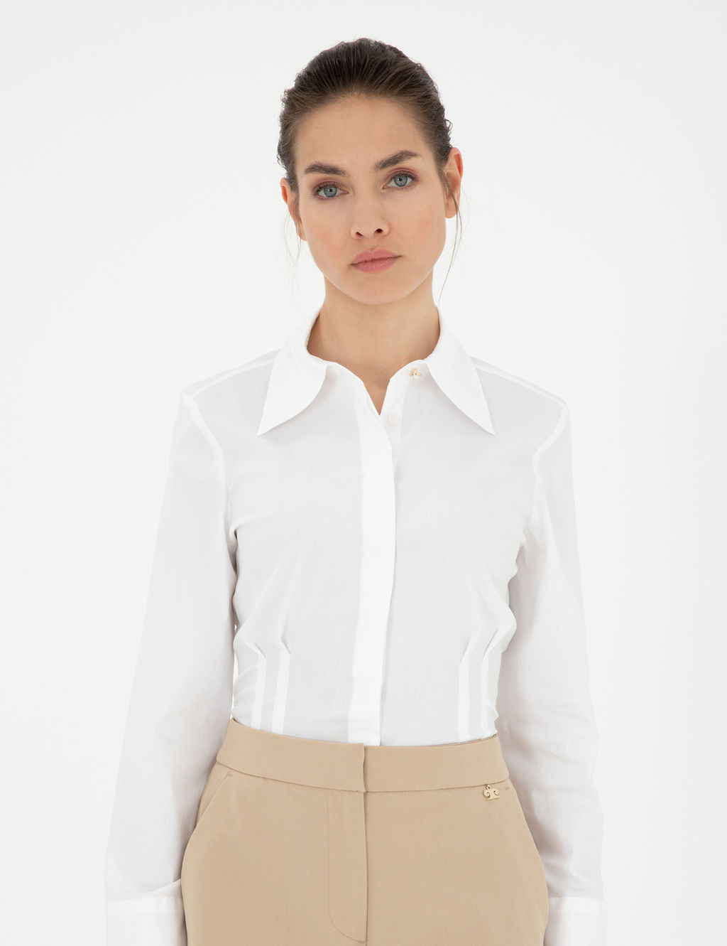 Beyaz Slim Fit Uzun Kollu G_mlek