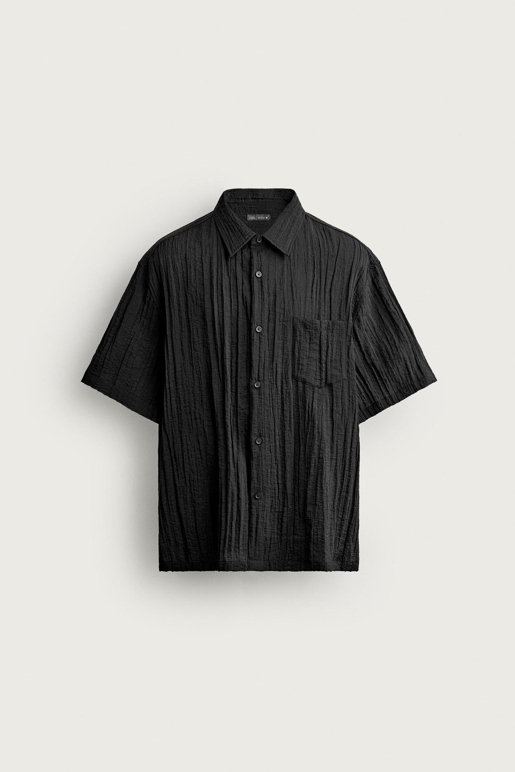 CAMISA RELAXED FIT RELIEVE / Negro - Zara фото 5