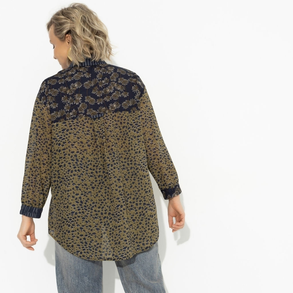 Рубашка асимметричного кроя Жемчужина образа (green) - Charutti фото 11