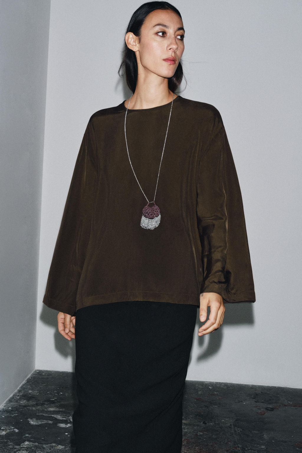 ZW COLLECTION FLOWING BLOUSE - Zara фото 3