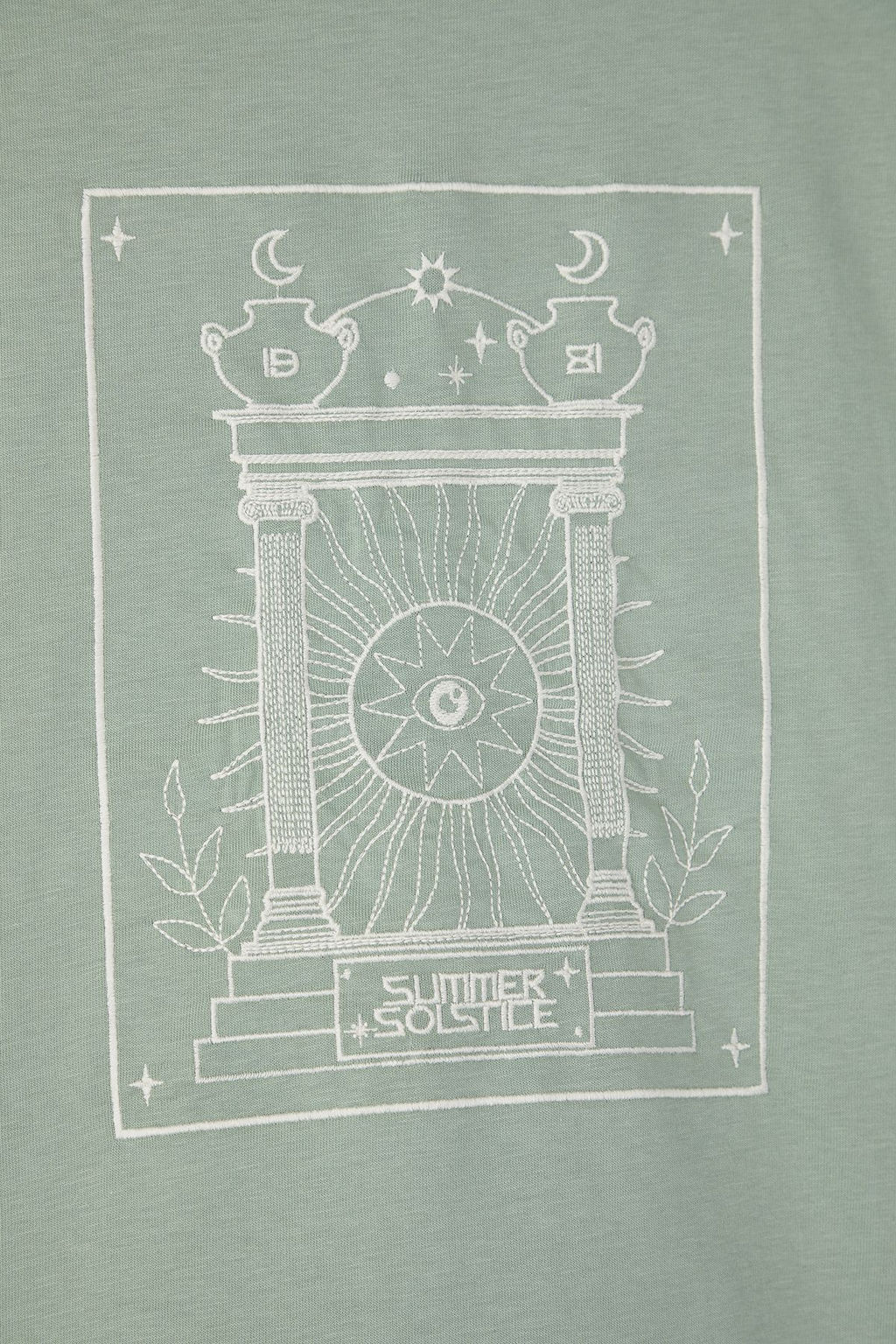 Mint Oversize/Genis Kesim Nak?sl? %100 Pamuklu Tok Kumas T-shirt TMNSS25TS00054