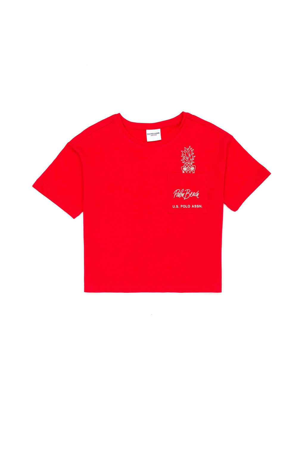 U. S. Polo Assn Красная футболка с круглым вырезом для девочек