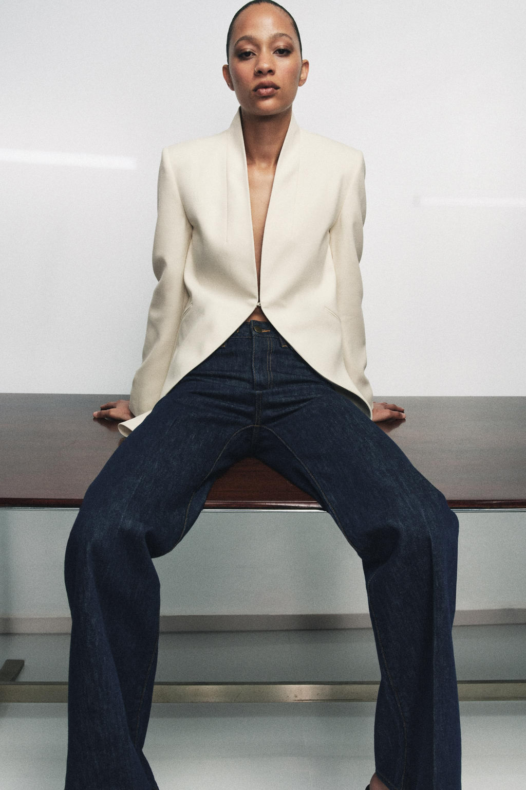 BLAZER LARGA SIN SOLAPA ZW COLLECTION / Beige claro - Zara фото 7