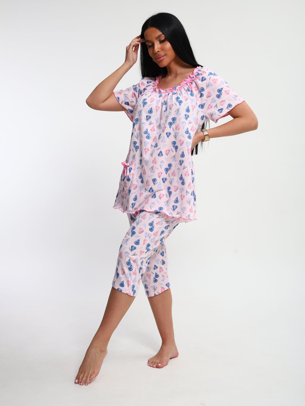 М43 Пижама Мальвина (груши на розовом)