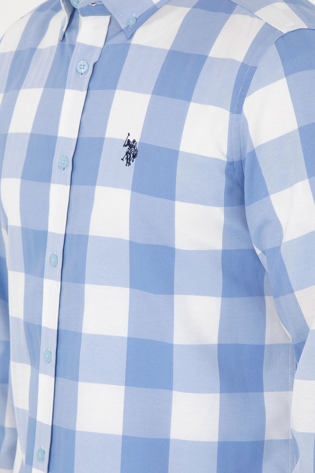 Мужская голубая рубашка с длинным рукавом Неожиданная скидка в корзине - U.s. polo assn фото 7