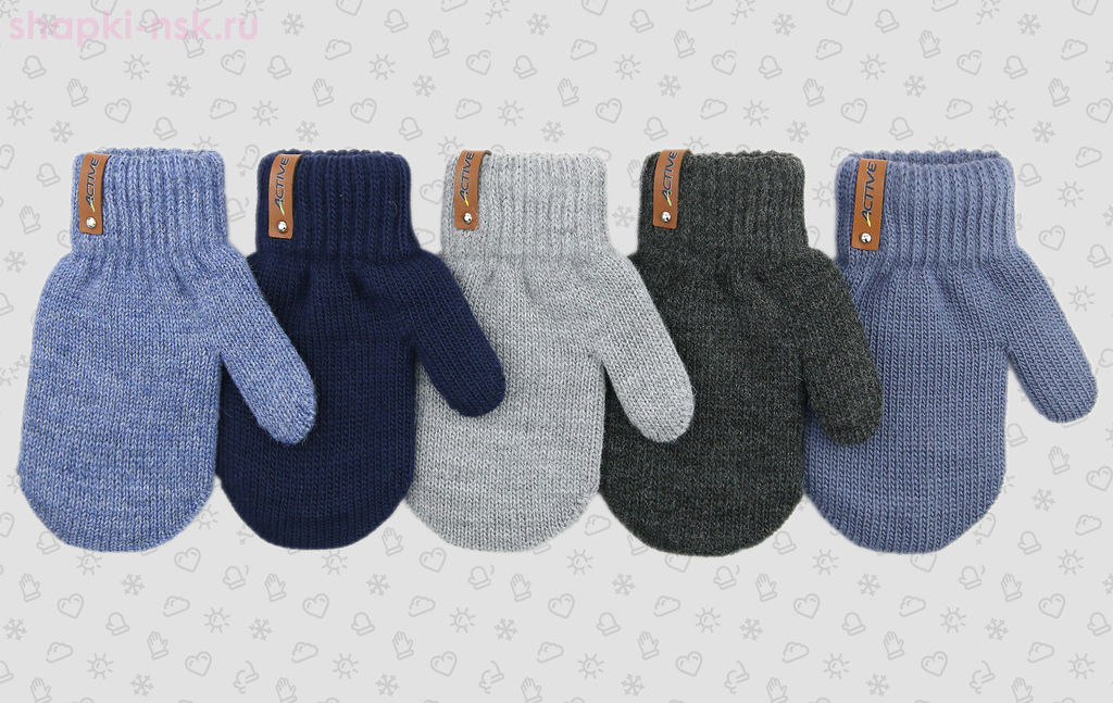 909-TM шерсть (р-р 16/7-8 лет) Варежки - Теплыши фото 2