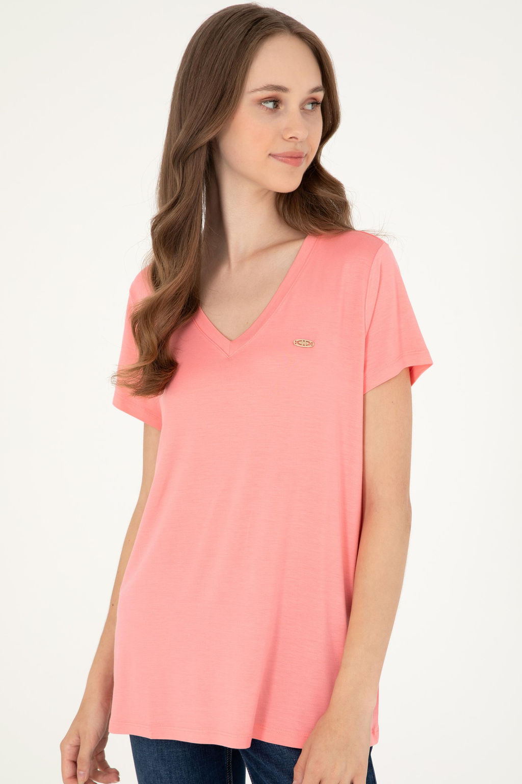 Женская неоново-розовая базовая футболка Неожиданная скидка в корзине - U.s. polo assn фото 3