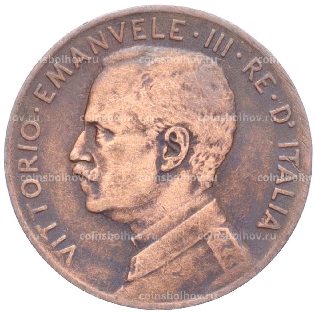 Монета 2 чентезимо 1915 года Италия