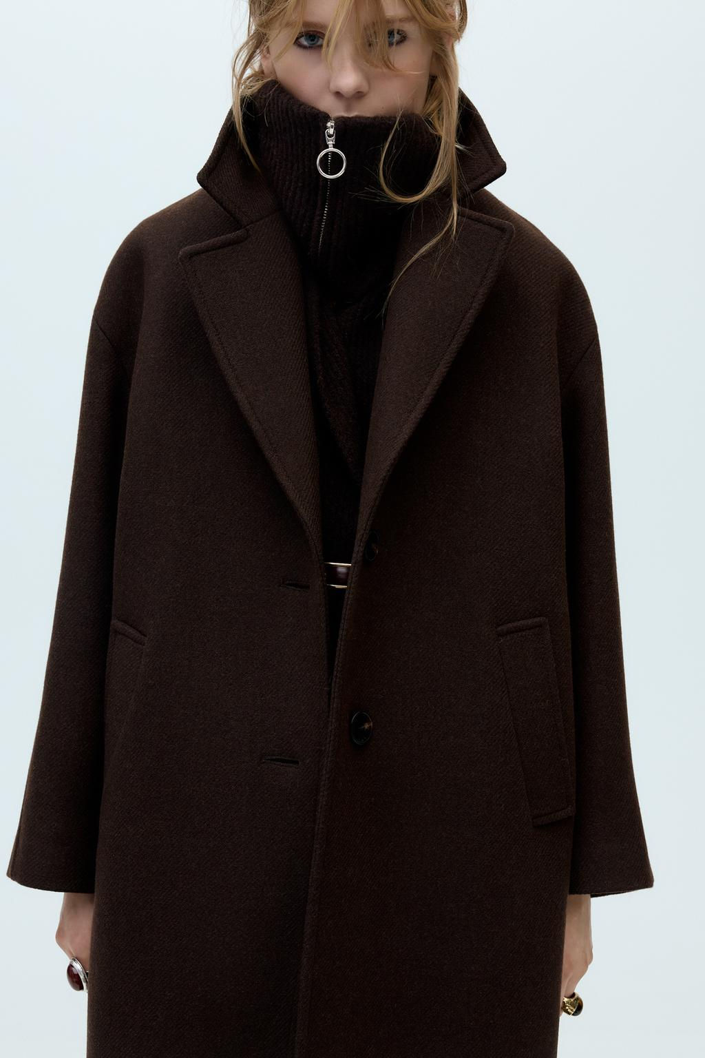OVERSIZED COAT WITH WOOL - Zara фото 2