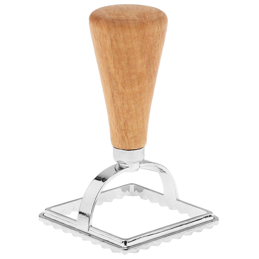 Штамп металлический для пельменей Квадрат 5,8х5,8см h10см, деревянная ручка, на картоне (Китай)