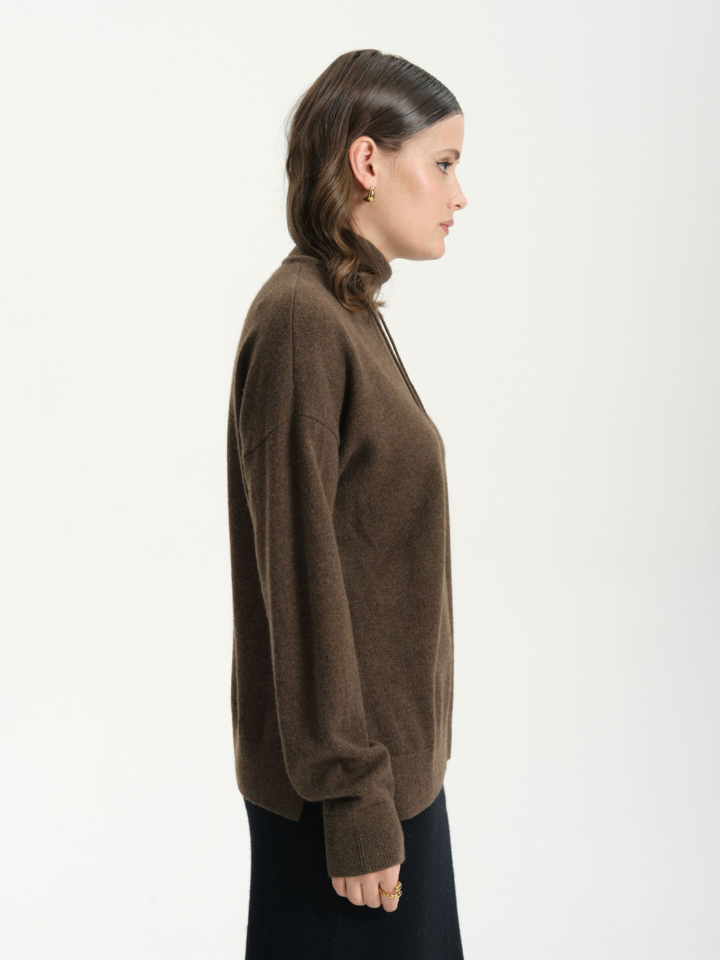 Джемпер из пуха яка 12161 коричневый