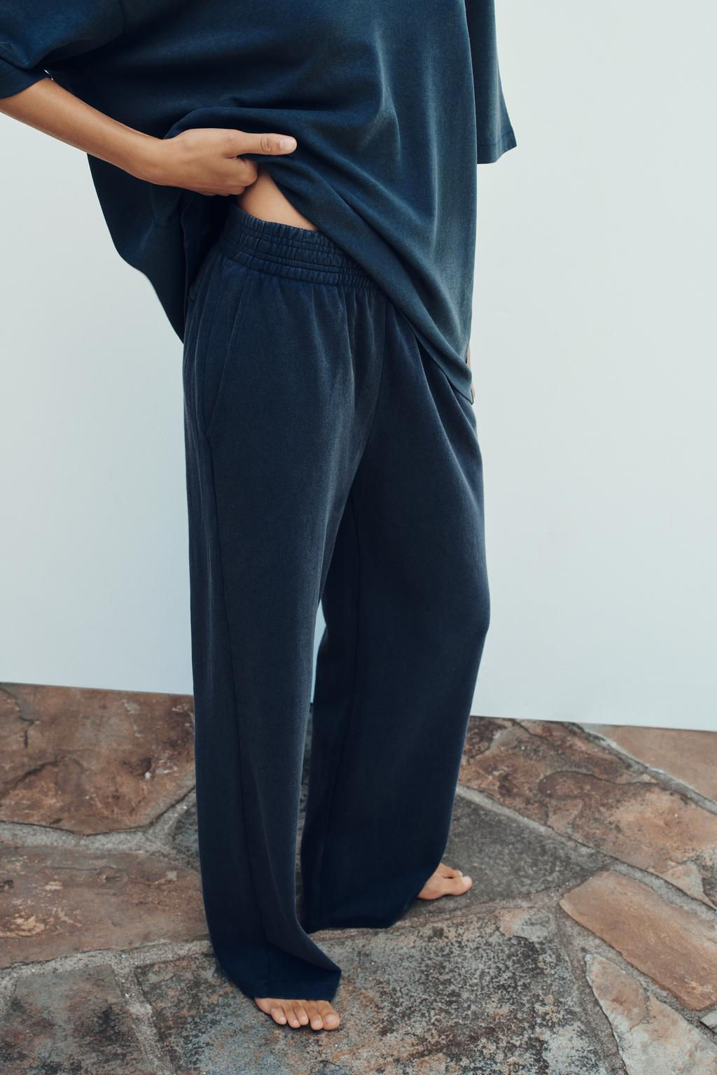 WASHED INTERLOCK TROUSERS - Zara фото 18