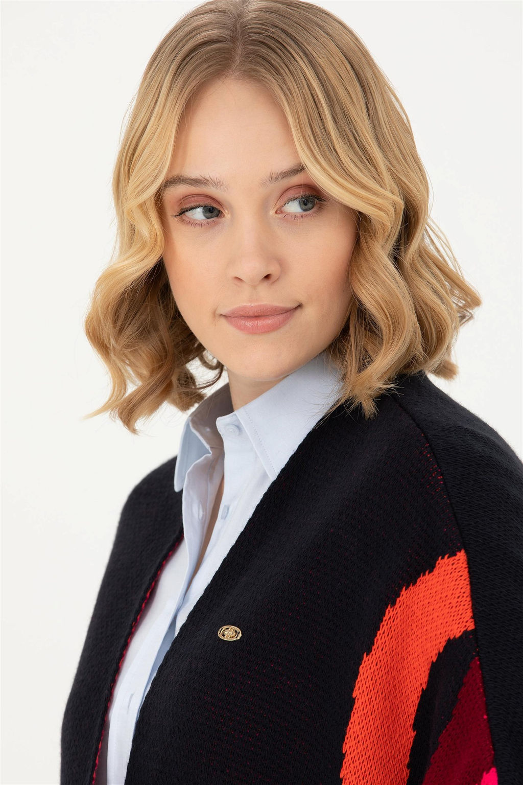 Женское темно-синее трикотажное пончо Неожиданная скидка в корзине - U.s. polo assn фото 2