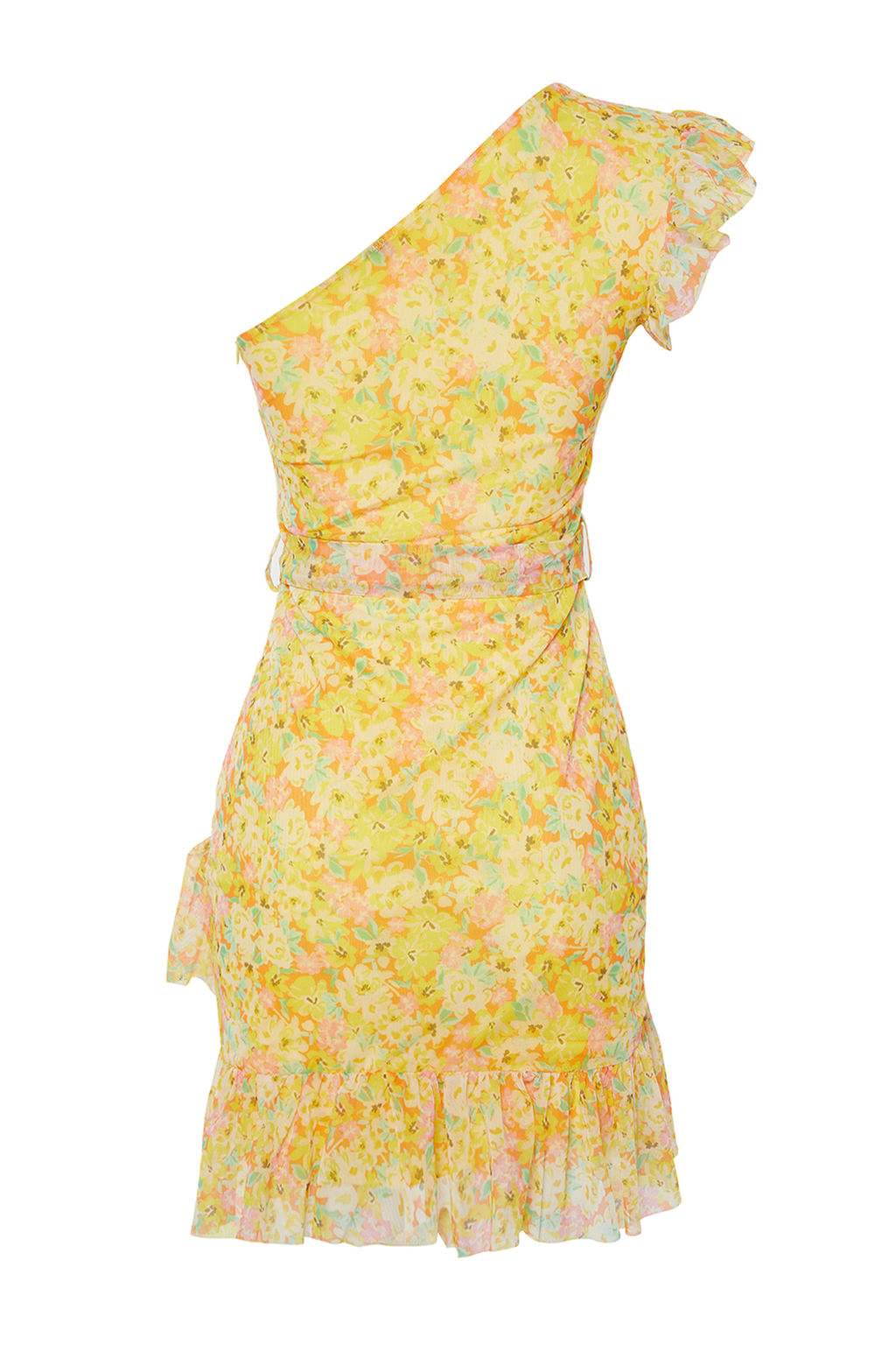 Cok Renkli Desenli Tek Kol Detayl? F?rf?rl? Astarl? Esnek Orme Mini Elbise TWOSS24EL00205 - Trendyolmilla фото 8