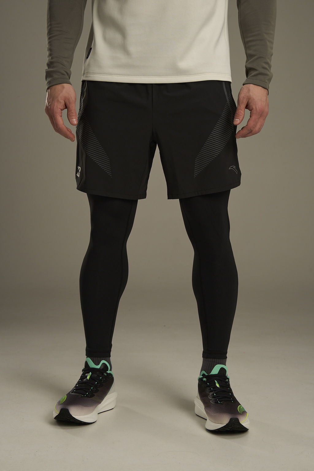 Тайтсы 2-в-1 Черный ANTA RUNNING 2 in 1 Pants фото 2