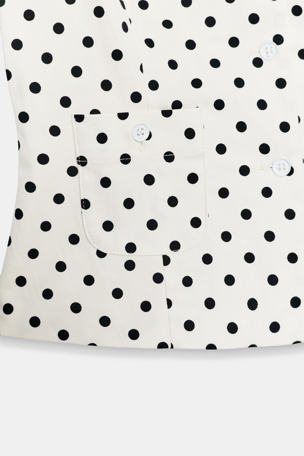 TOP POPEL?N BOLSILLOS LUNARES / Crudo / Negro
