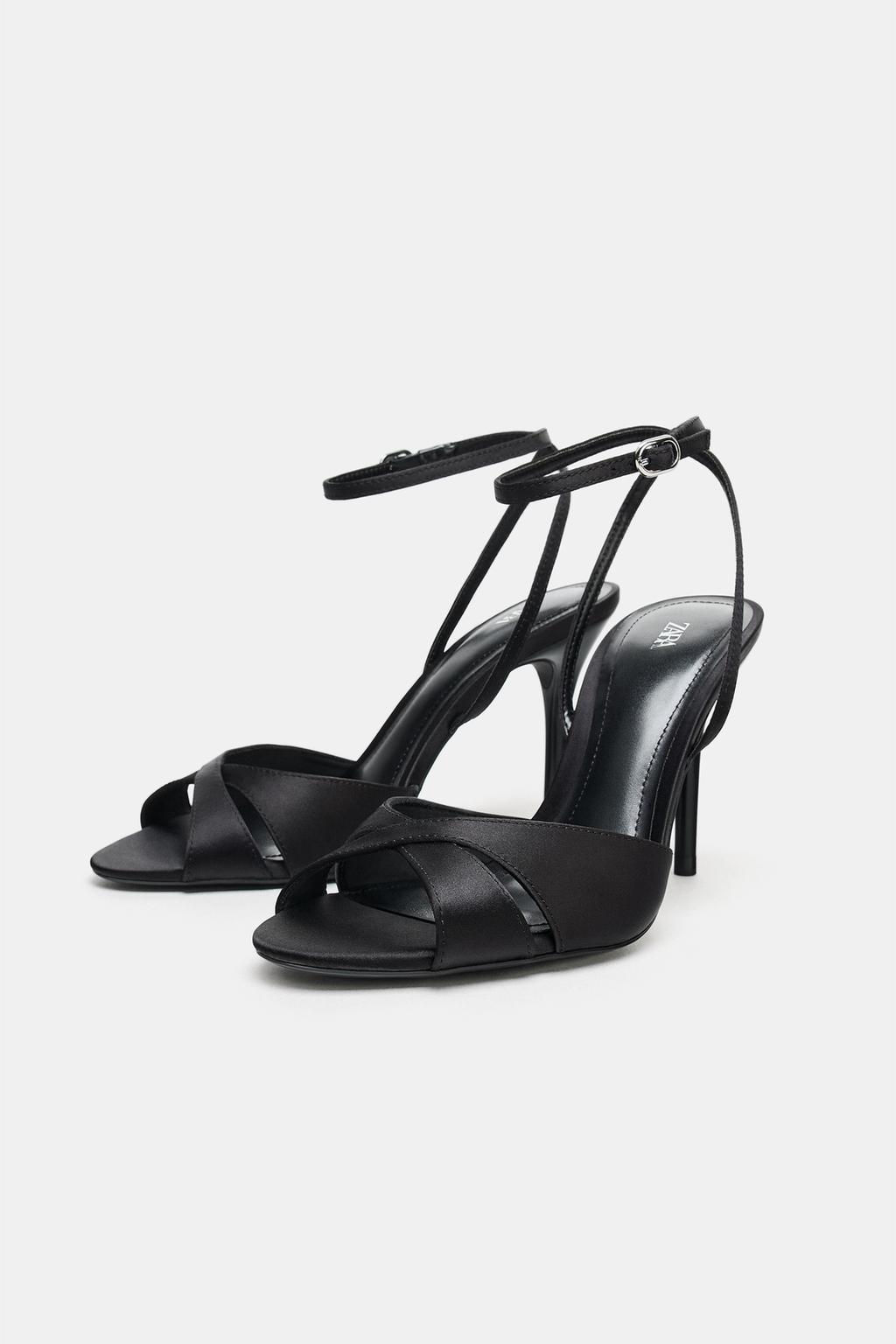 SATIN-EFFECT HIGH-HEEL SANDALS - Zara фото 4