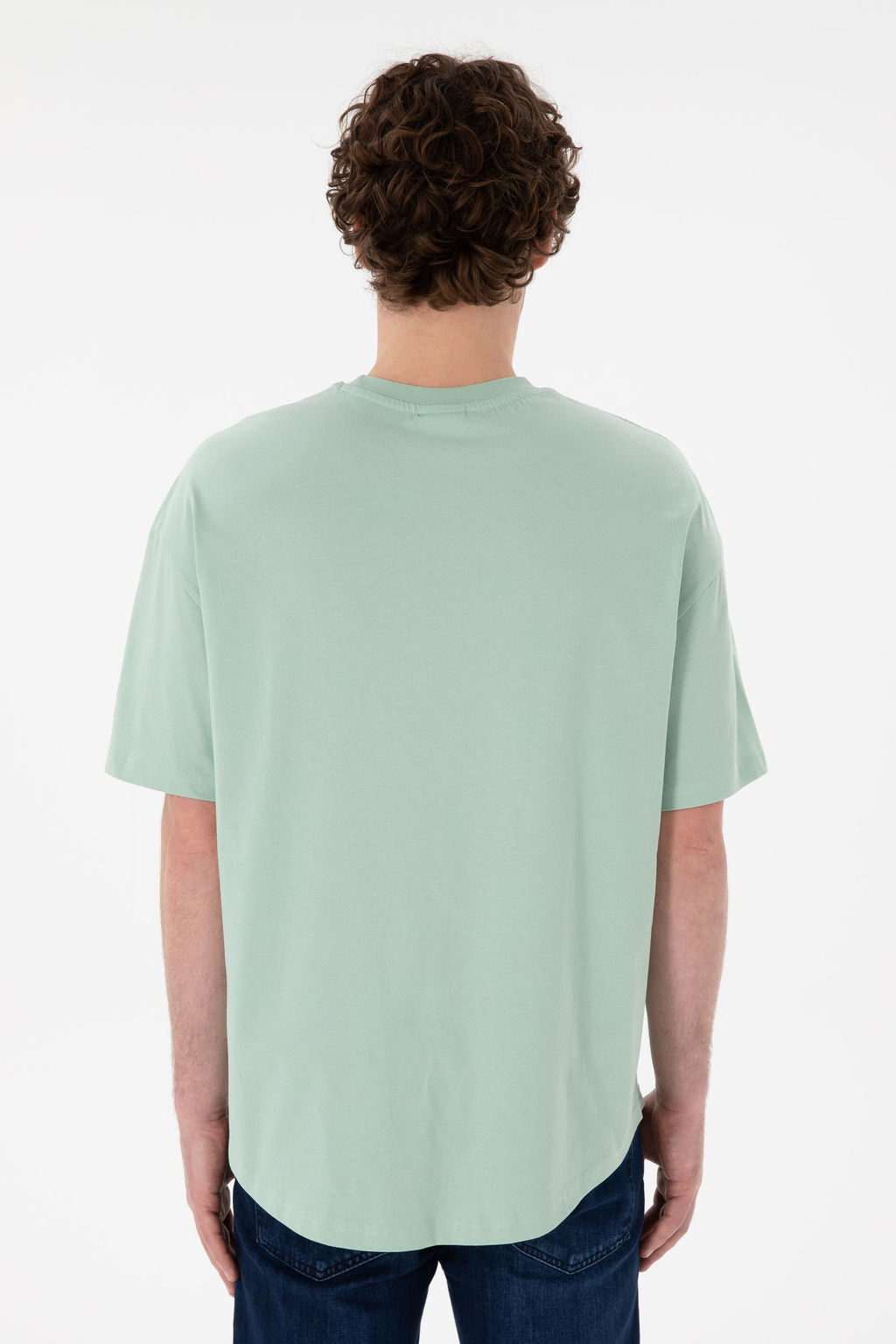 Erkek Long Fit Bisiklet Yaka Su Ye_ili Basic Ti__rt Sepette S_rpriz _ndirim - U.s. polo assn фото 6