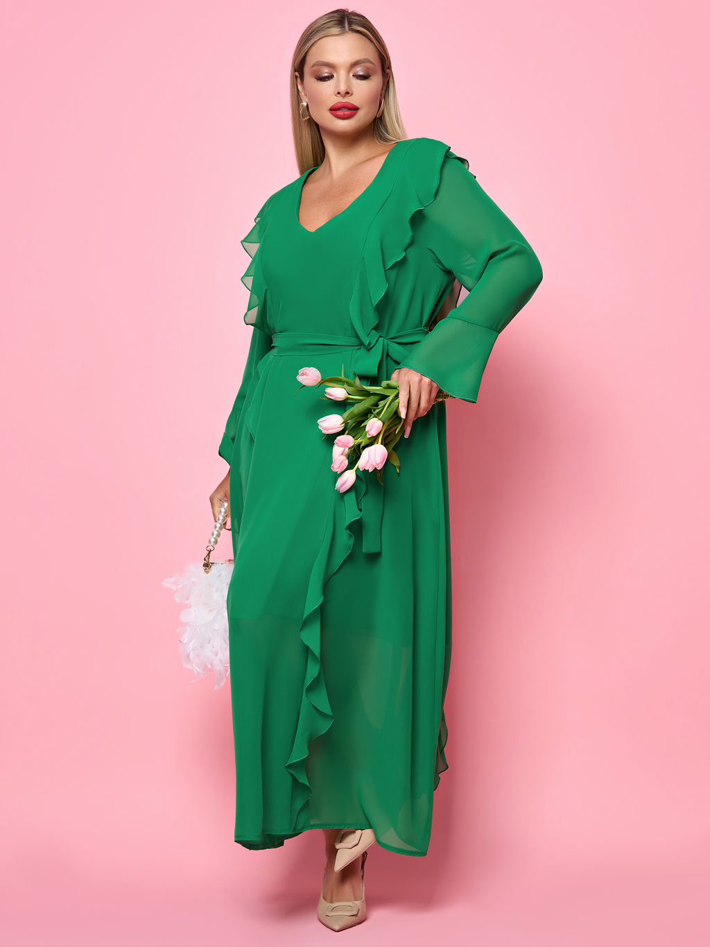 Платье 0372-1 бирюзовый - Dora фото 26