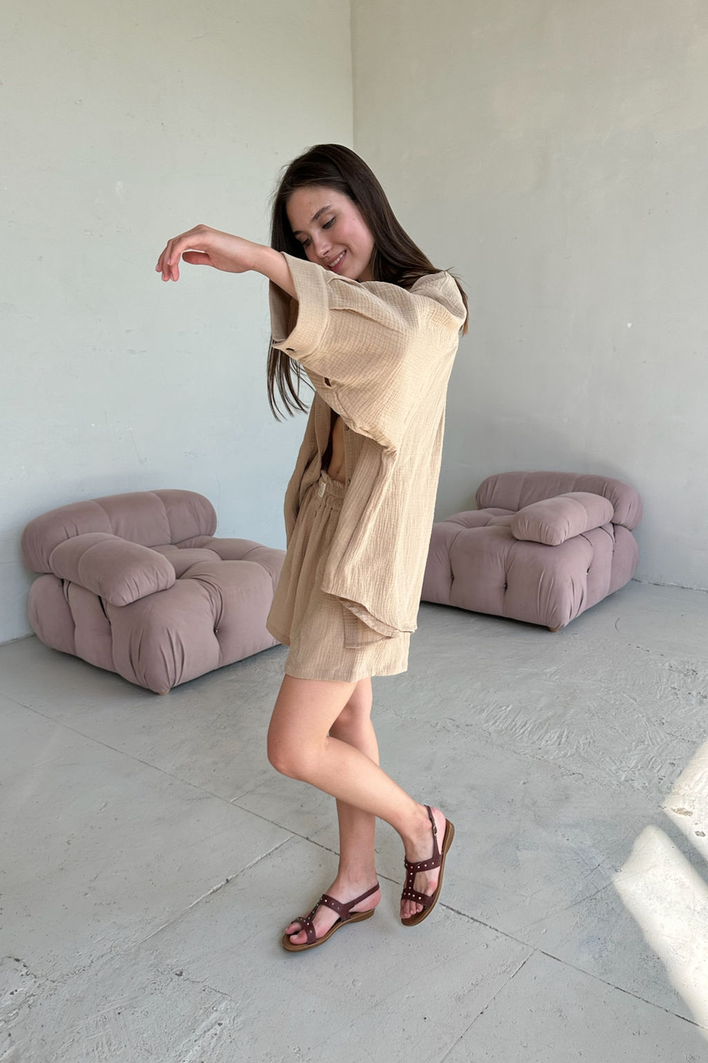 Костюм муслин SET019/22/Оливка - M&G all natural фото 2