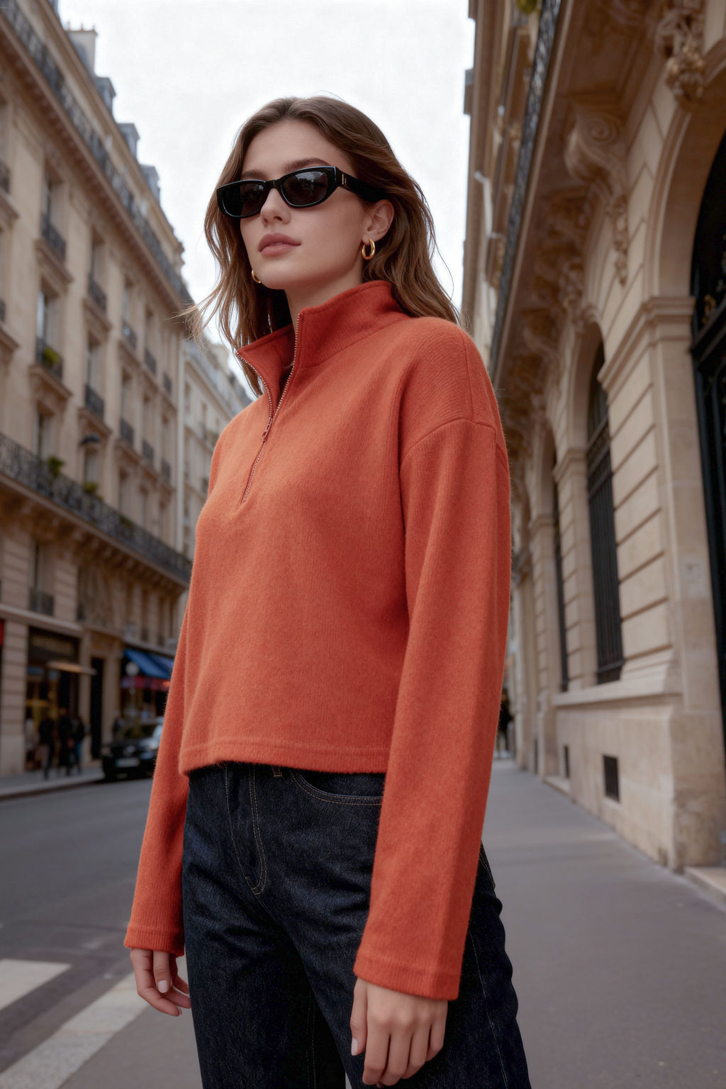 TRENDYOLMILLA Gri Selanik/Triko Gorunumlu Fermuarl? Yaka Regular/Normal Kal?p Orme Sweatshirt TWOAW22SW0732  фото 14