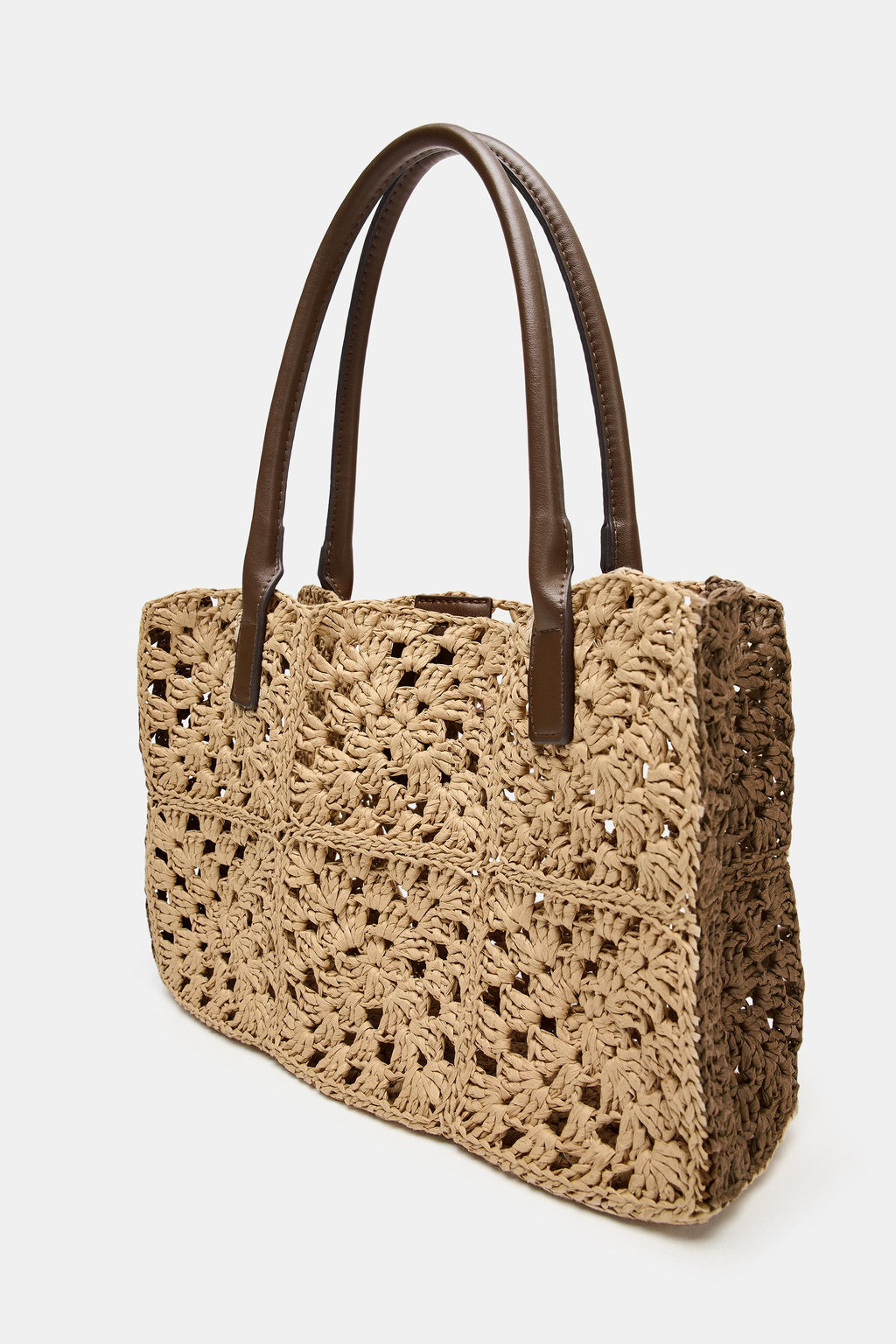 BOLSO SHOPPER EFECTO TRENZADO / Marr?n - Zara фото 4