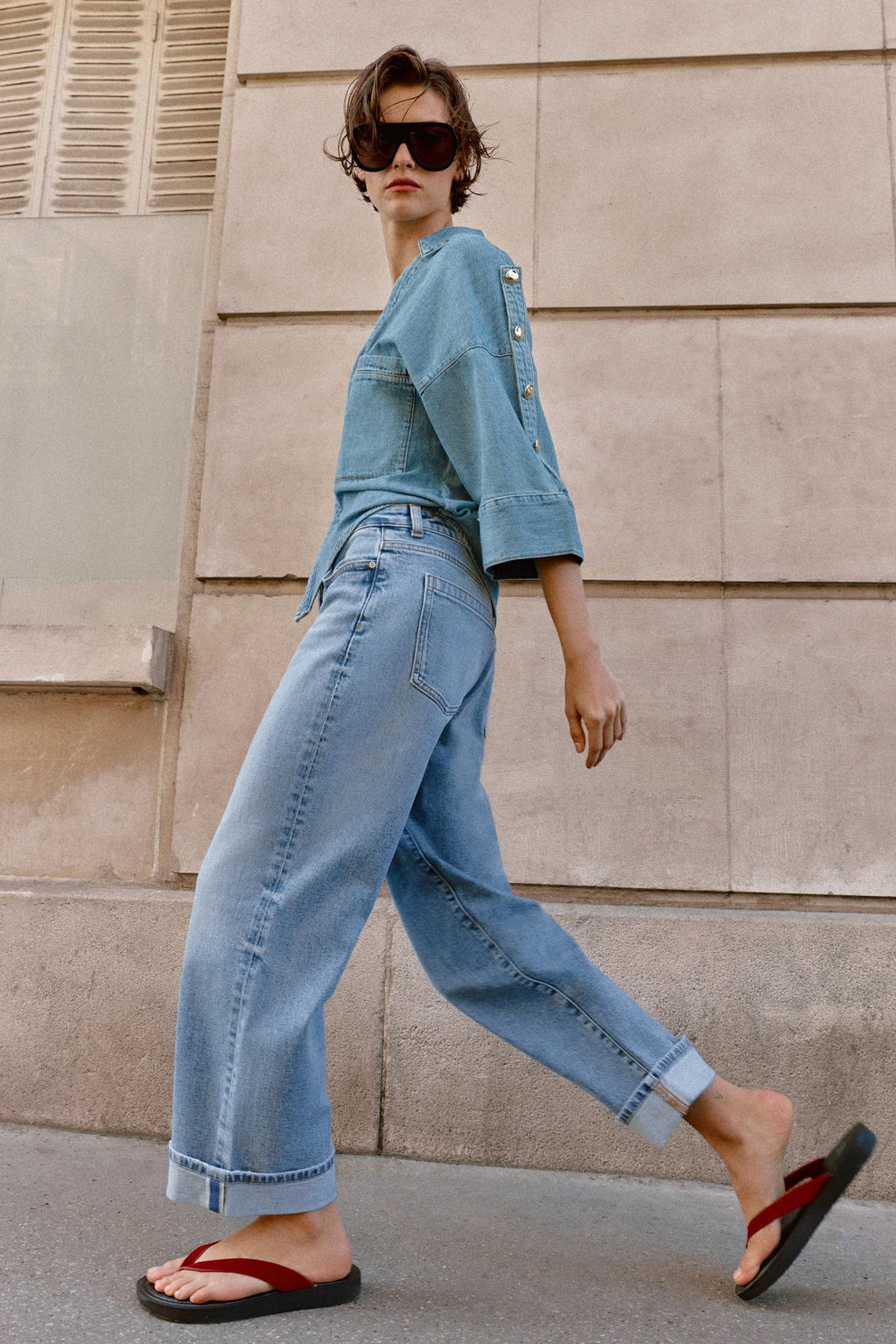 JEANS Z1975 RELAXED FIT TIRO MEDIO VUELTA BAJO / Azul medio - Zara фото 4