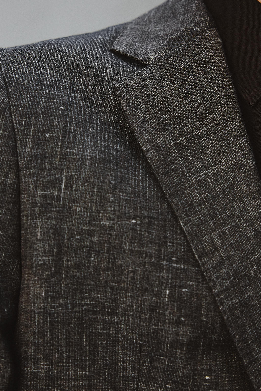 BLAZER TRAJE RELAXED FIT VISCOSA - LINO / Negro