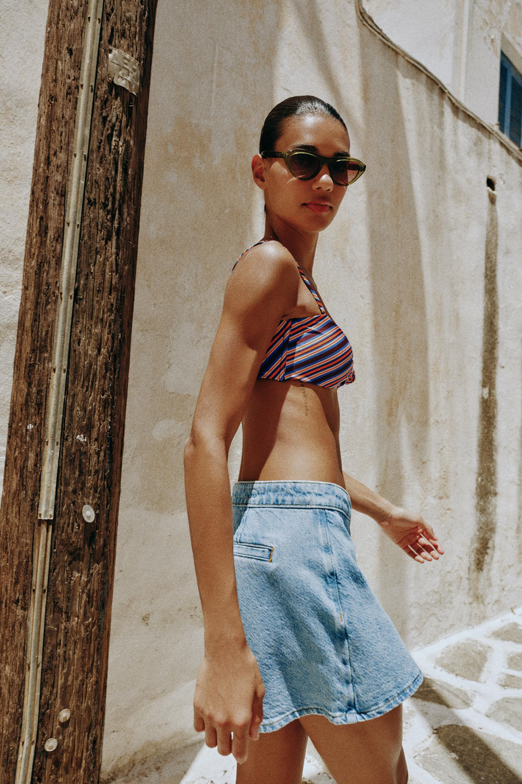FALDA PANTAL?N Z1975 CRUZADA DENIM HEBILLA / Azul claro - Zara фото 4