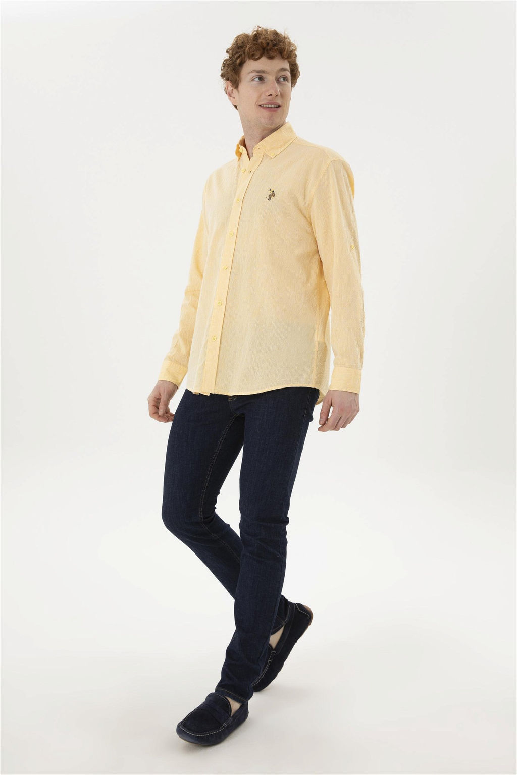 Мужская желтая рубашка с длинным рукавом - U.s. polo assn фото 4