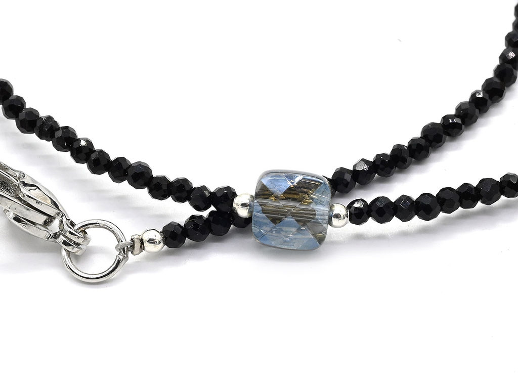 Чокер из шпинели шарик граненый 2мм с подвеской из циркона, 38см Радуга камня  фото 9