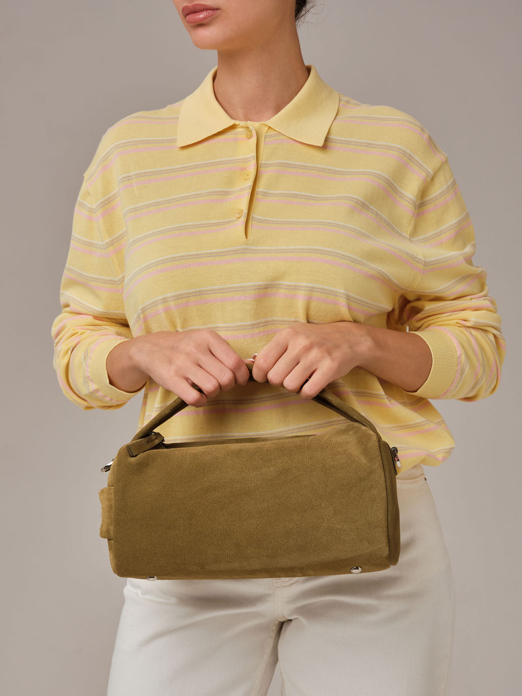 Замшевая сумка Solea DBR 31365 белый мох  фото 6