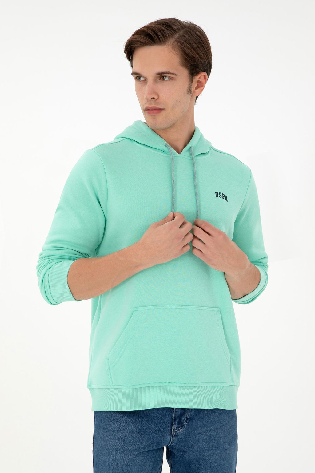 Мужской мятный базовый свитшот - U.s. polo assn фото 3