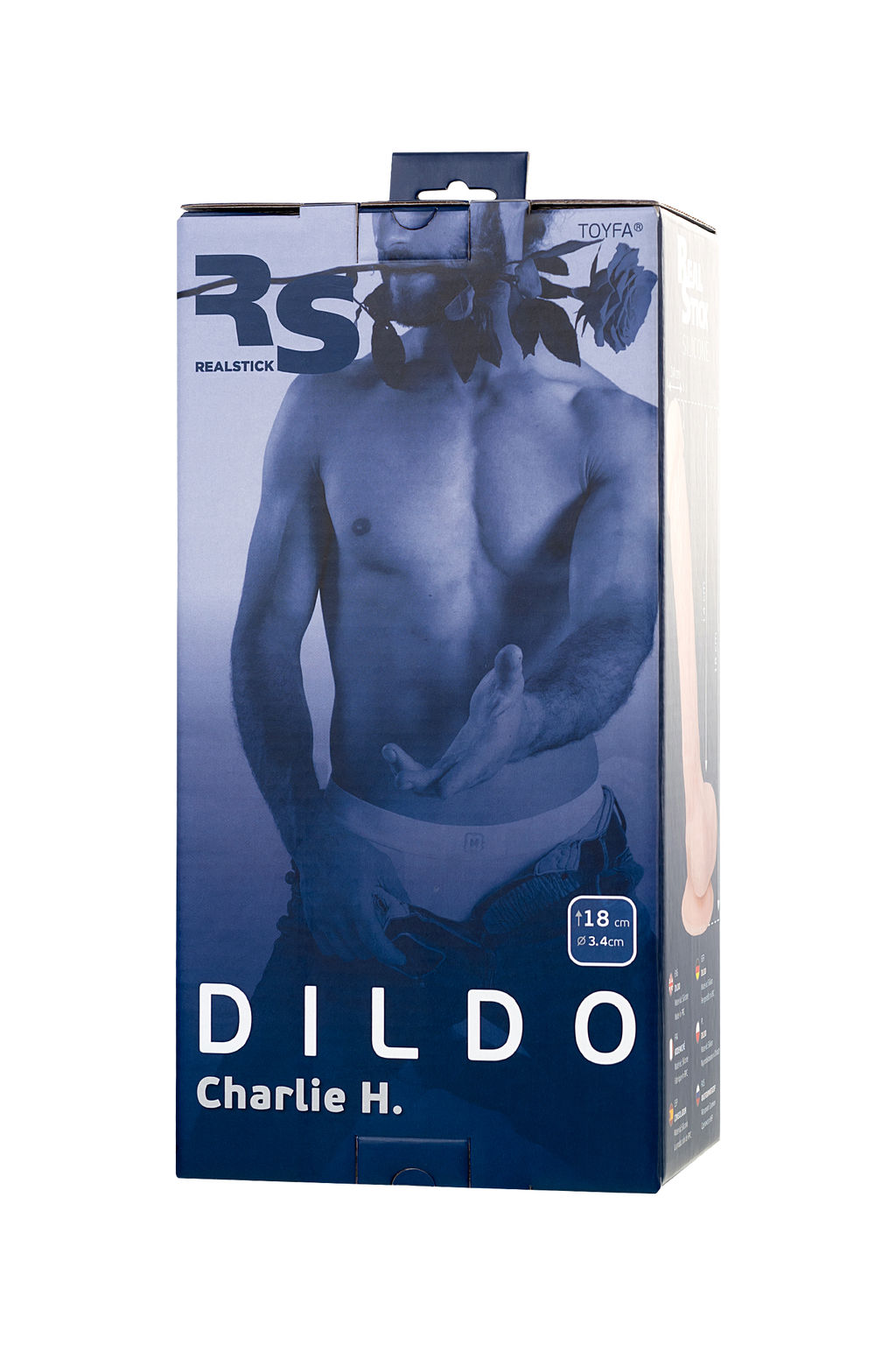 Фаллоимитатор RealStick Silicone Charlie H, сайлекспан, телесный, 18 см