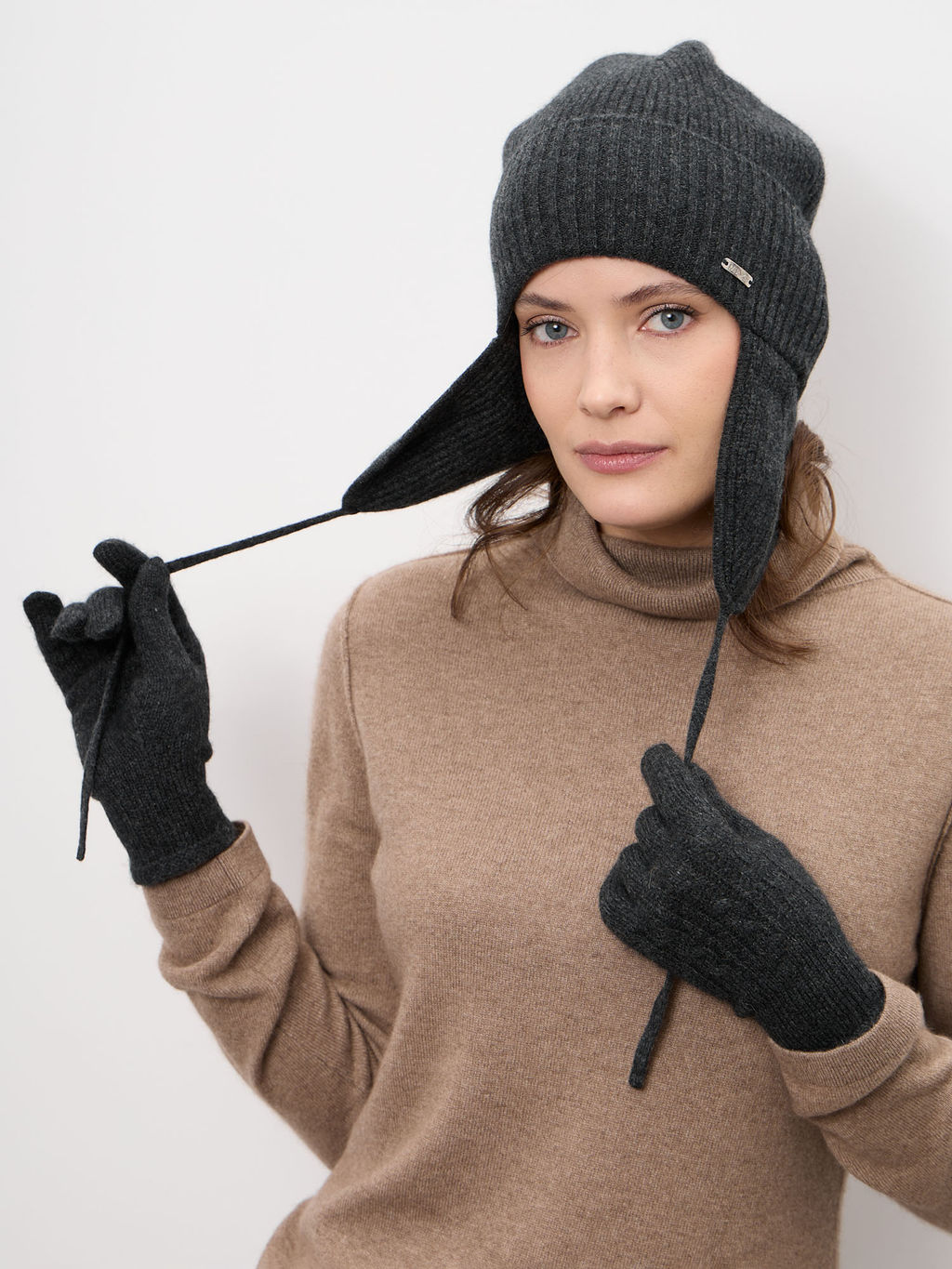 Перчатки из кашемира ULkos антрацит