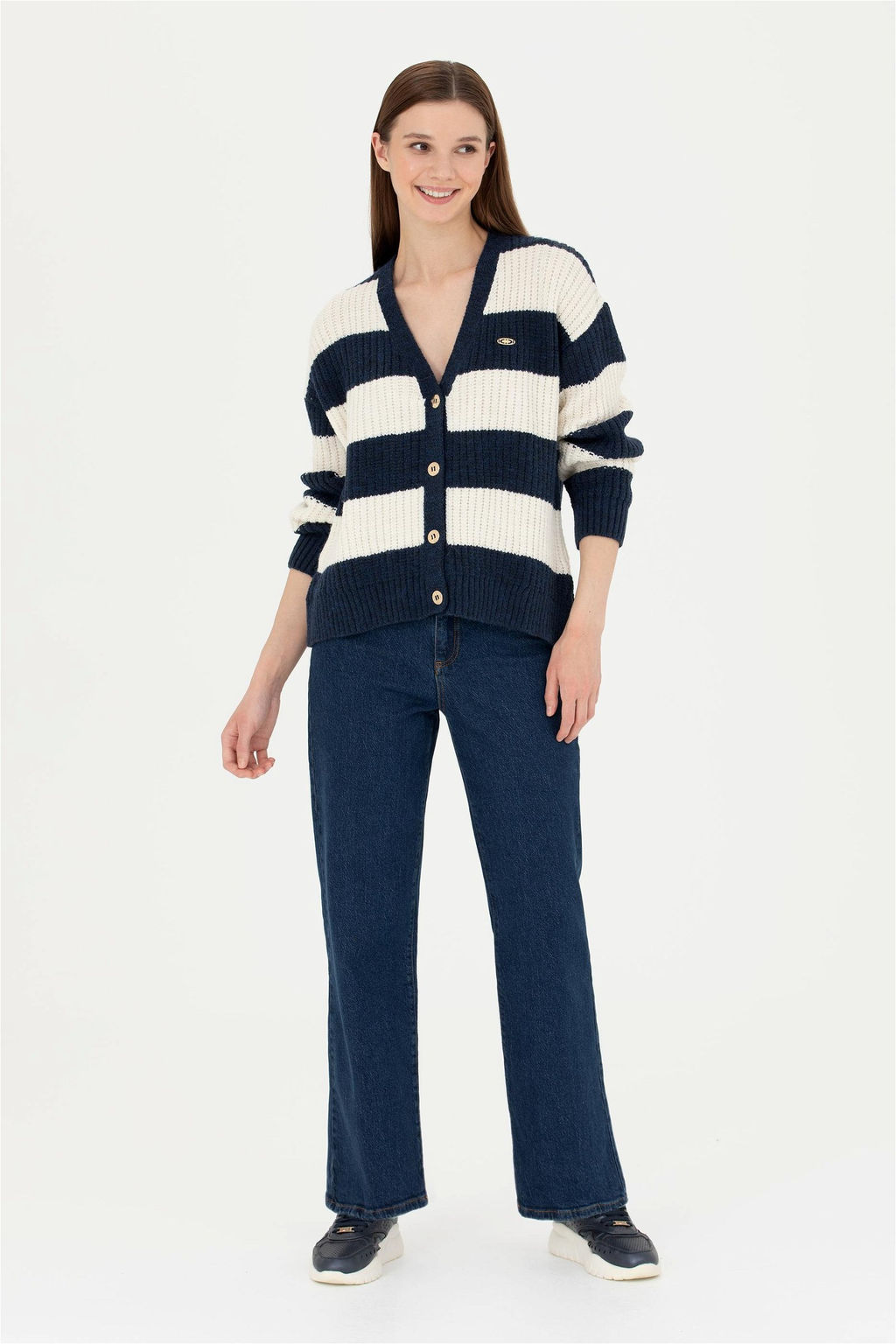 Женский темно-синий трикотажный кардиган - U.s. polo assn фото 4