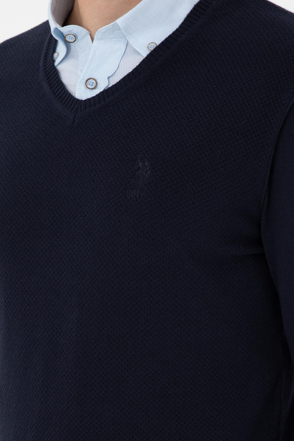 Мужской темно-синий базовый свитер Неожиданная скидка в корзине - U.s. polo assn фото 7