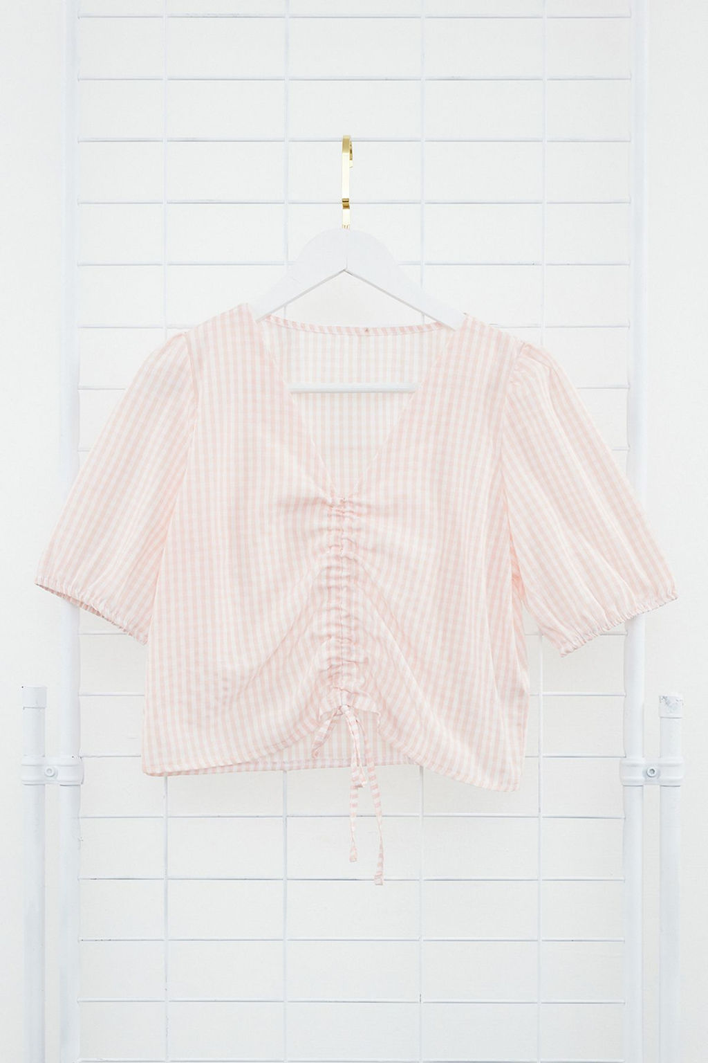 Pudra Buzgulu Potikare Crop Dokuma Bluz TWOSS24BZ00643