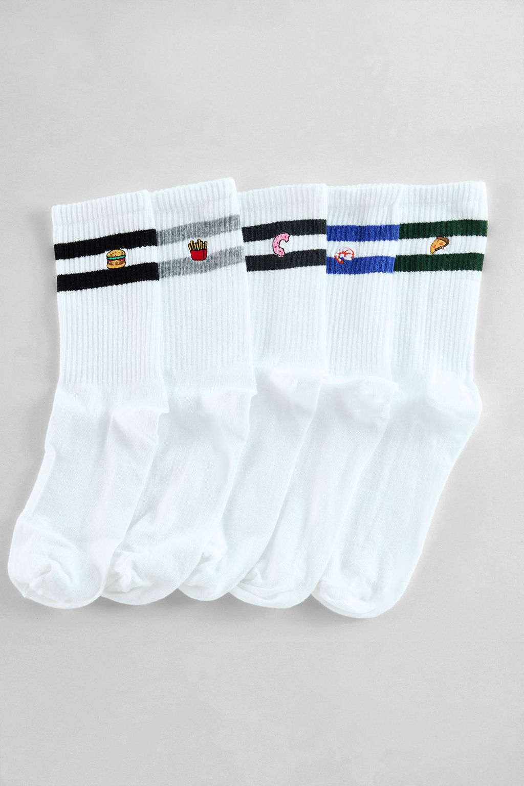 TRENDYOL MAN Beyaz Unisex 5li Nak?sl? Pamuklu Cizgili Kolej-Tenis-Orta Boy Corap TMNAW25CO00022 - Trendyolmilla фото 3