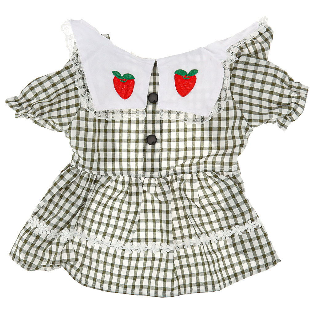 Пэт тойс (Pet toys) Одежда для собаки Платье с вышивкой, с кружевом, на кнопках р-р S, длина спинки 20см/обхват груди 28см/обхват шеи 22см, цвет-хаки, 100% полиэстер (Китай) - Домашняя Мода фото 5