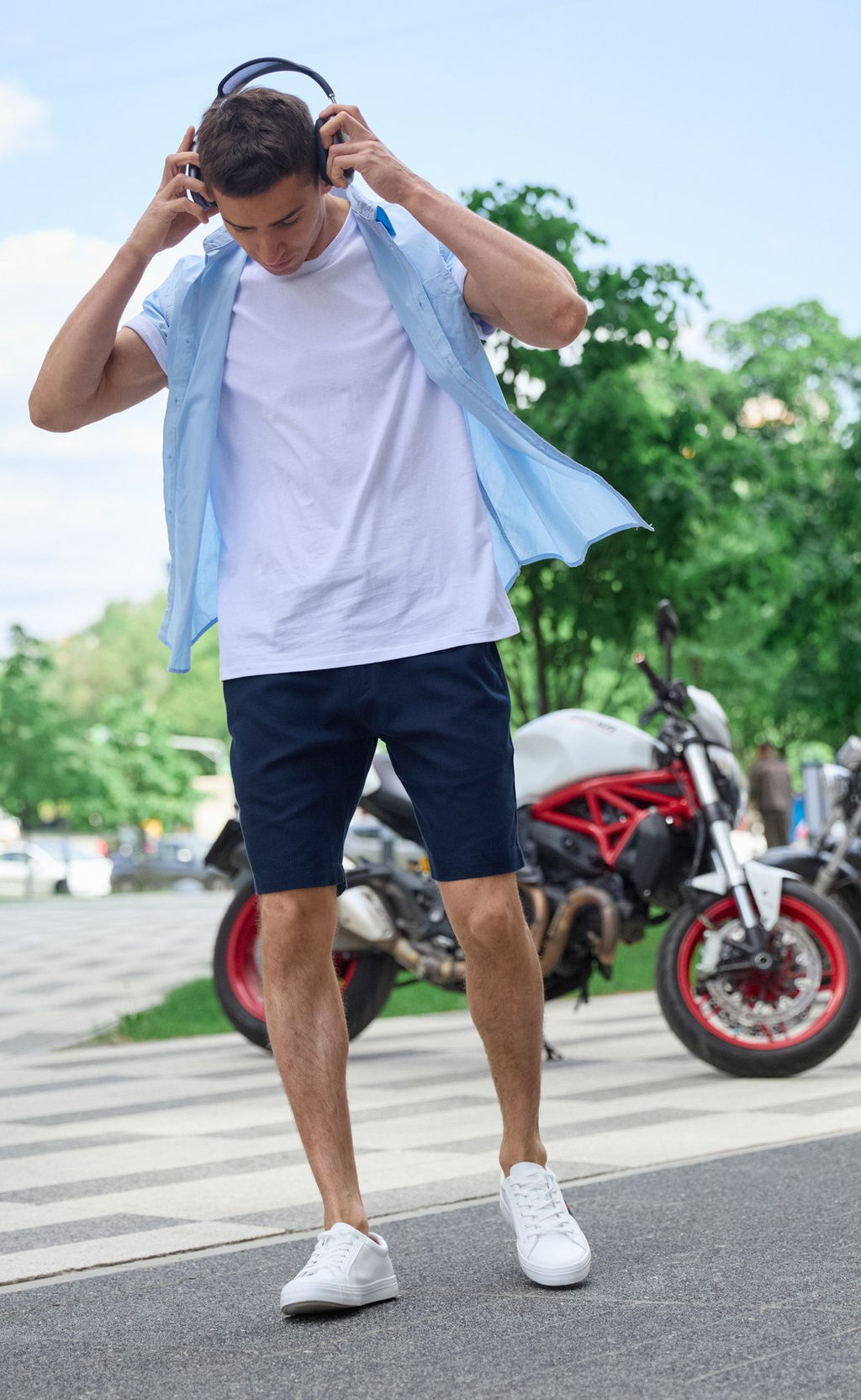 Шорты лен F511-0960-1Rus navy - Fine joyce фото 2