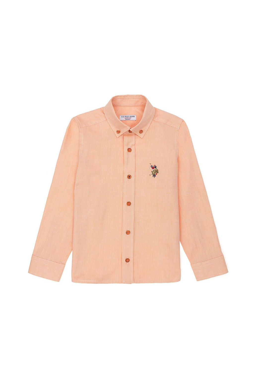 Оранжевая базовая рубашка с длинным рукавом для мальчика Неожиданная скидка в корзине - U.s. polo assn фото 2