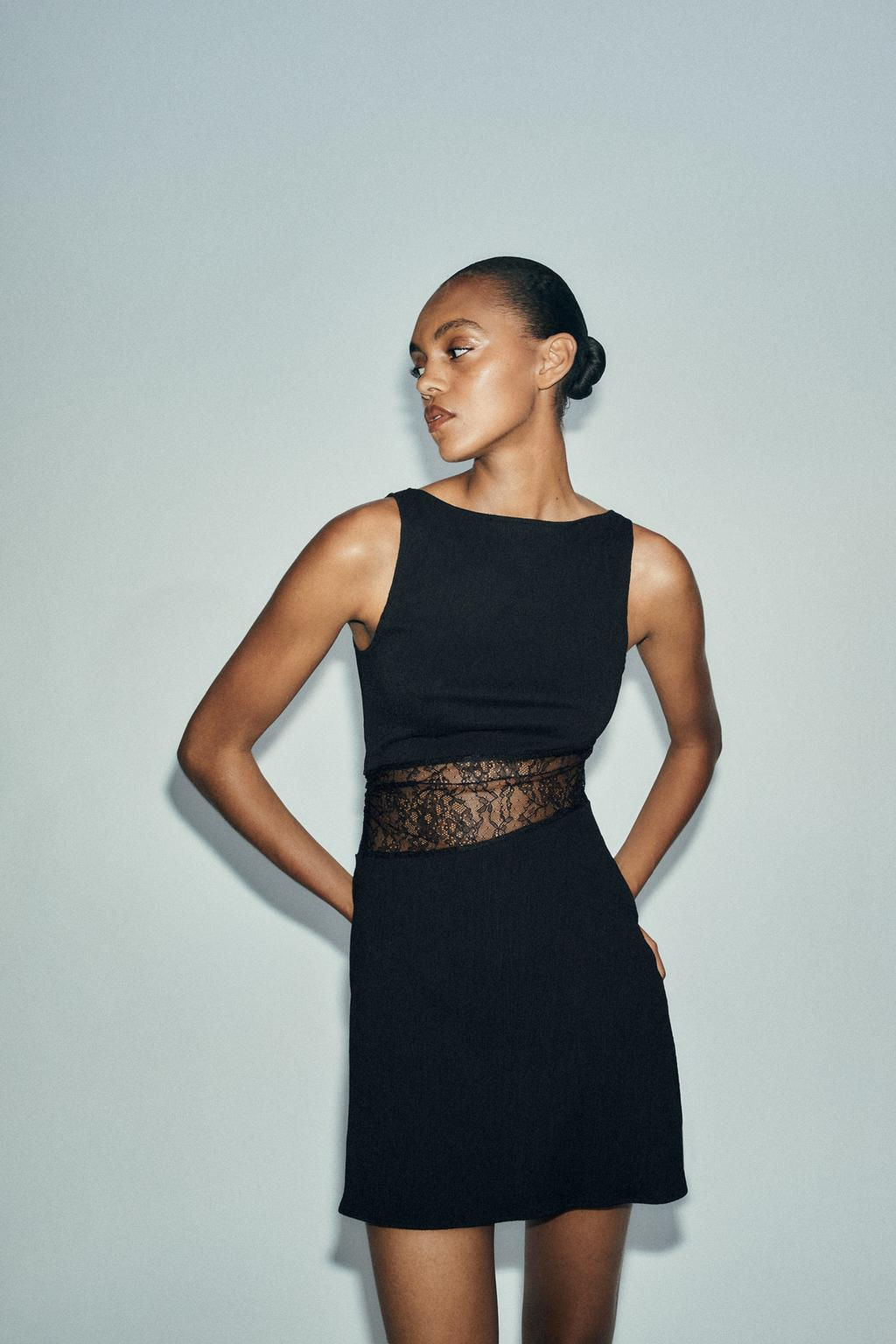 LACE TRIM SHORT DRESS - Zara фото 2