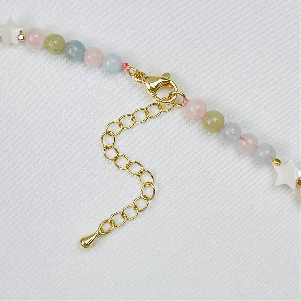 Бусы детские из Берилла микс и Перламутра 35 см +