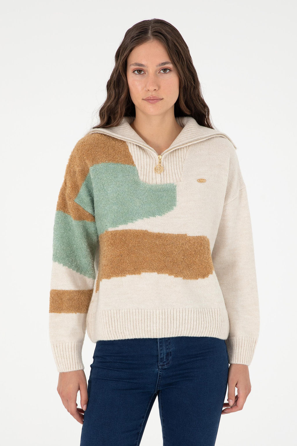 Женский кремовый свитер Неожиданная скидка в корзине - U.s. polo assn фото 8