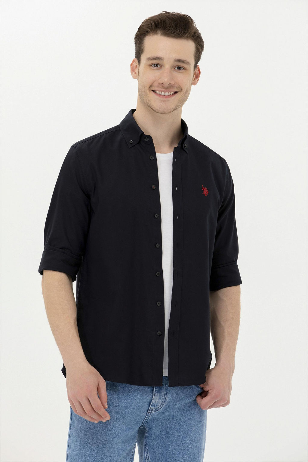 U. S. Polo Assn Мужская черная базовая рубашка с длинным рукавом - U.s. polo assn фото 9