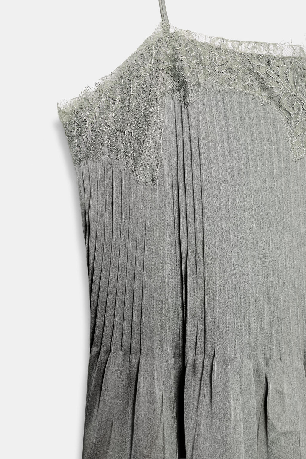 VESTIDO MIDI ENCAJE ZW COLLECTION / Gris medio - Zara фото 9