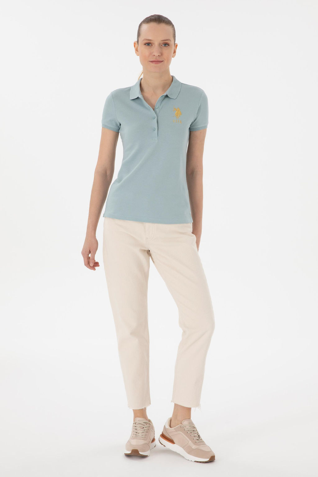 Kad_n Su Ye_ili Basic Polo Yaka Ti__rt - U.s. polo assn фото 4