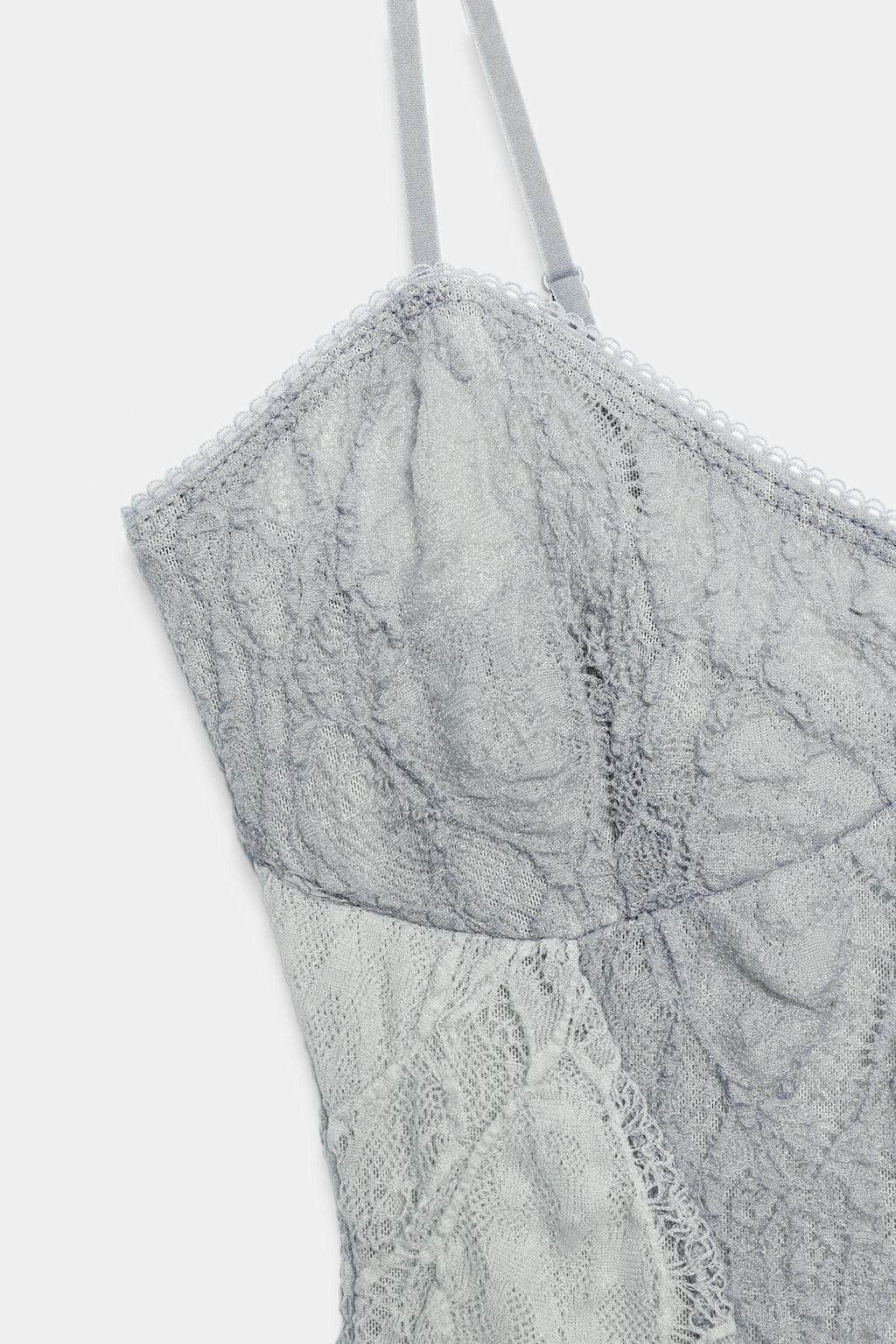 BODY COMBINADO ENCAJE / Azul / Gris - Zara фото 6